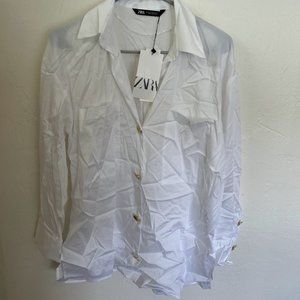 White Silky Long Sleeve Blouse